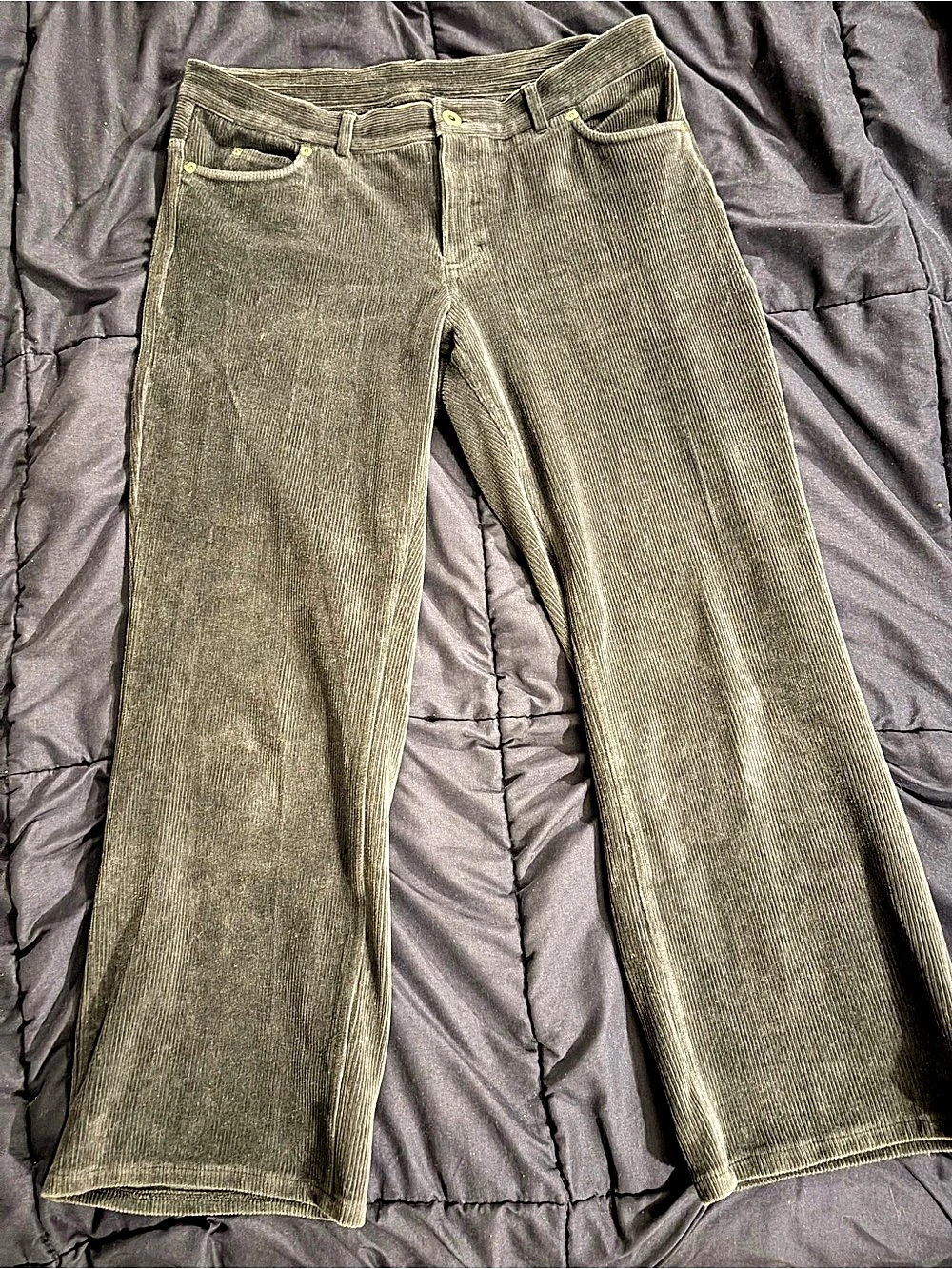 L.L.Bean Corduroy Wide Leg Pants Navy Blue Size 10P